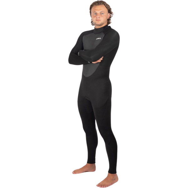 2026 Gul Mens Response 3/2mm Flatlock Back Zip Wetsuit RE1321-C1 - Black